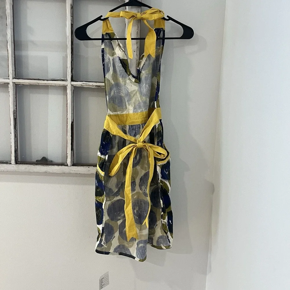 NWT‎ Anthropologie Halter Dress with Lace Trim and Polka Dot Pattern